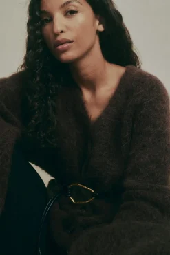 Alpaca blend knitted cardigan