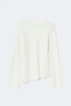Asymmetric lace top