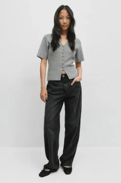 Baggy snap jeans