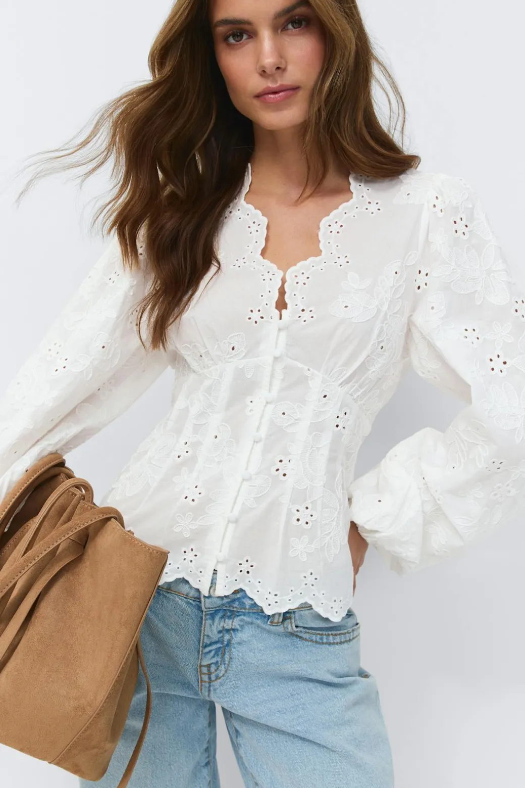 Balloon sleeve blouse