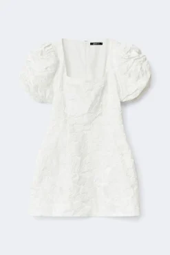 Brocade puffsleeve mini dress