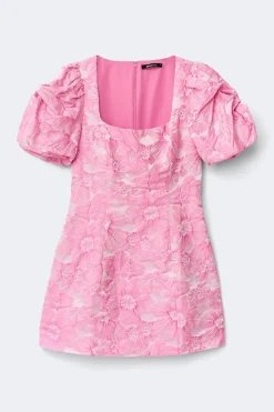Brocade puffsleeve mini dress