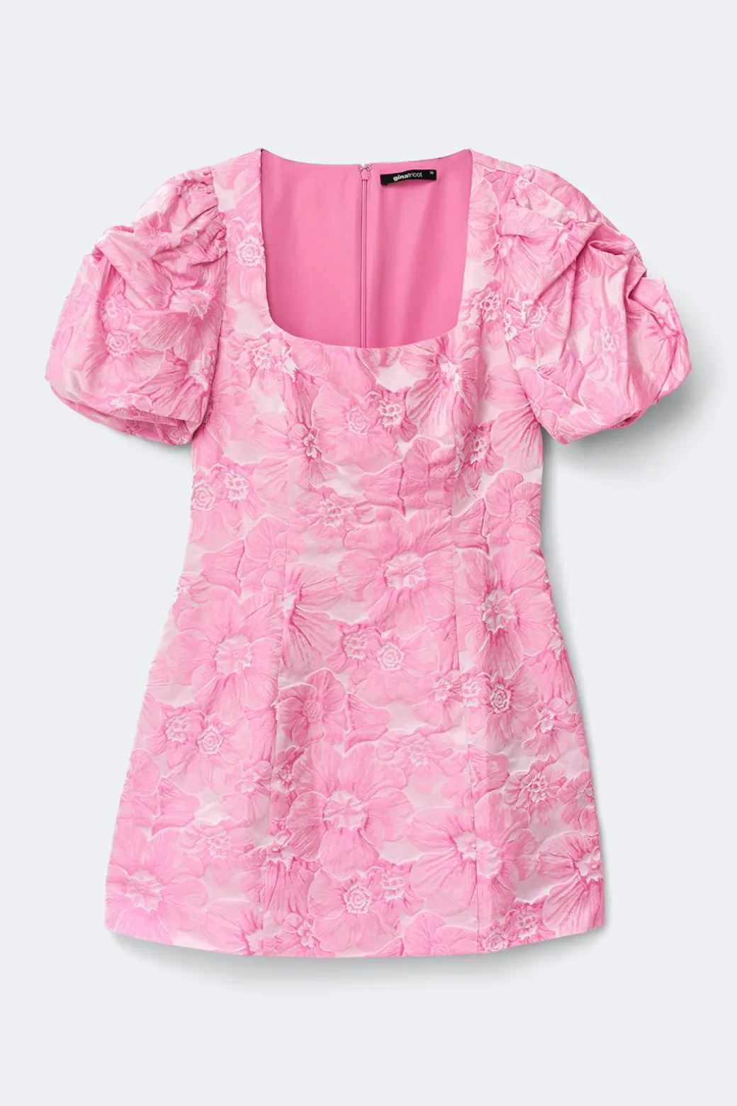 Brocade puffsleeve mini dress
