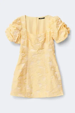 Brocade puffsleeve mini dress