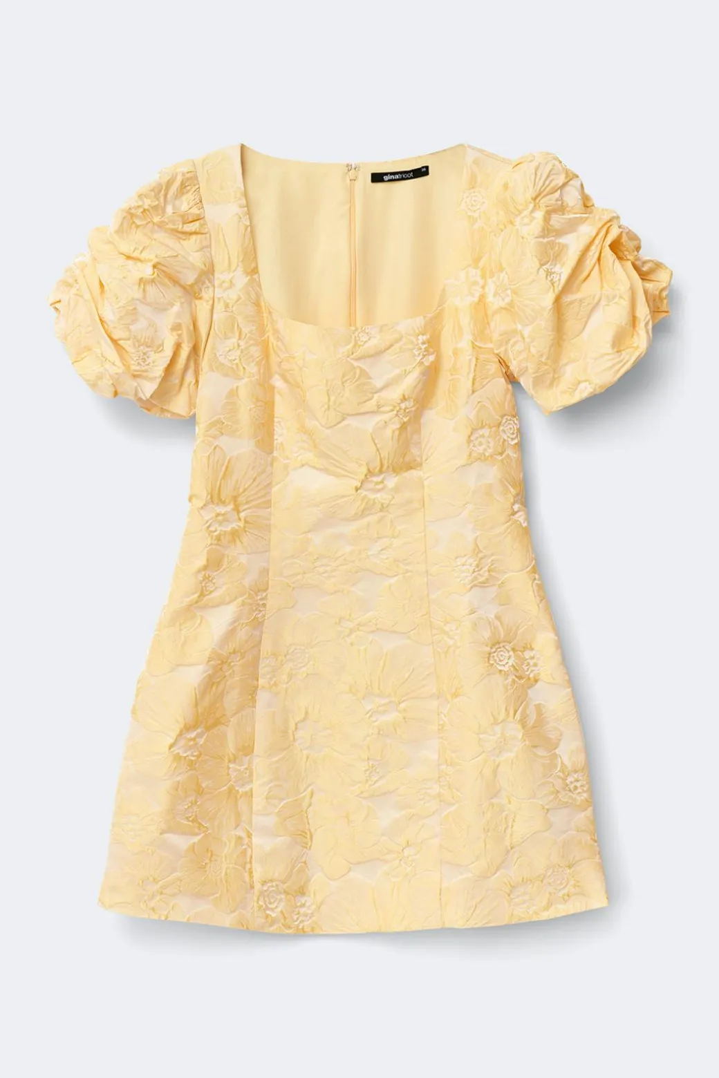 Brocade puffsleeve mini dress