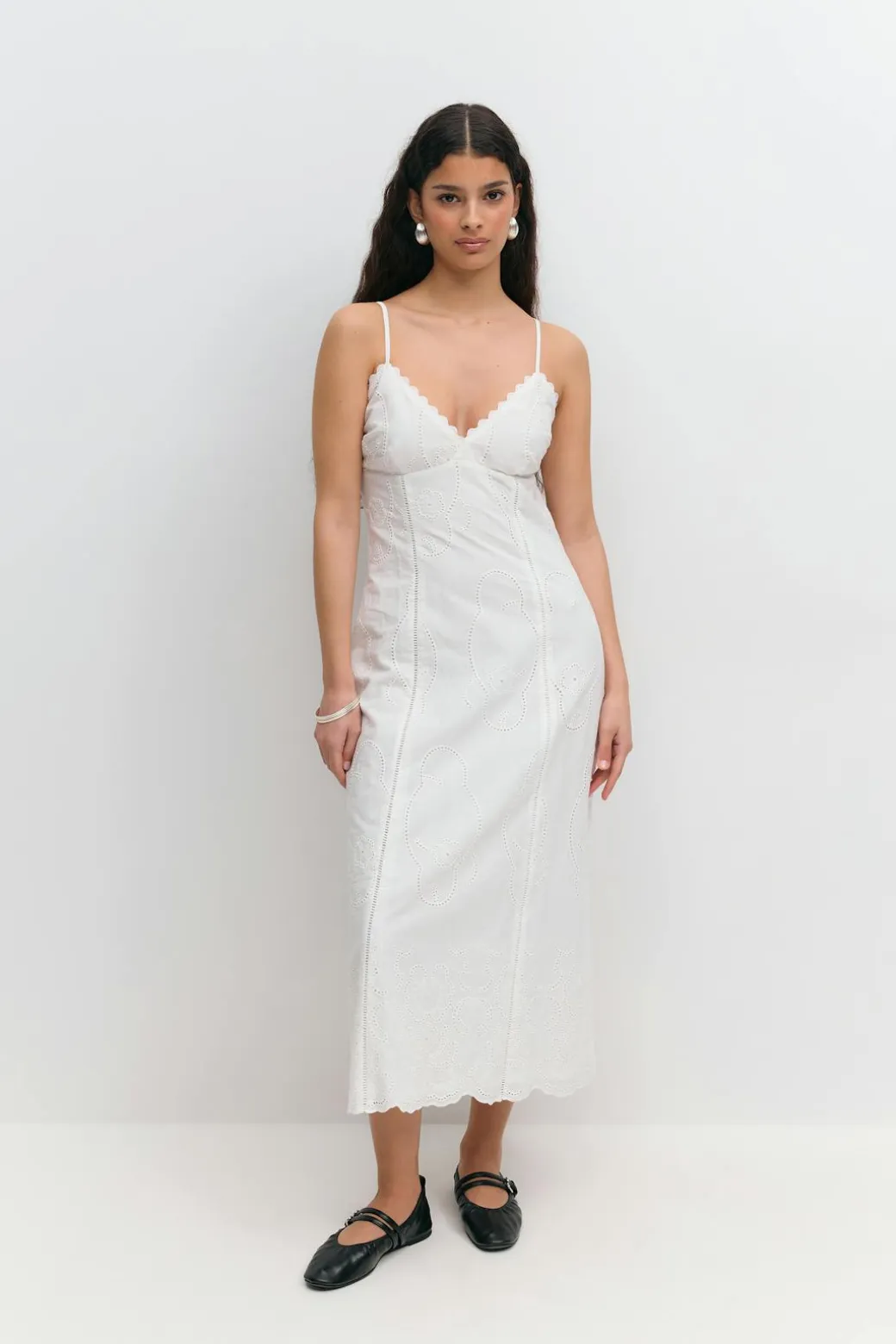 Broderie anglaise midi dress