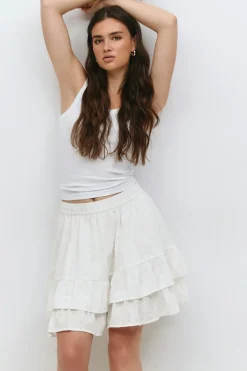 Broderie anglaise mini skirt