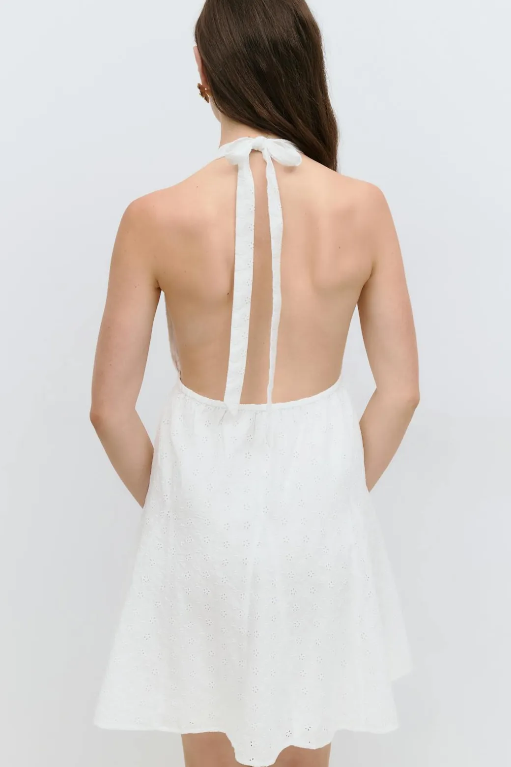 Broderie halterneck dress