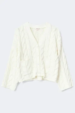 14+ cable knitted cardigan