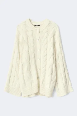 Chunky knitted cable cardigan