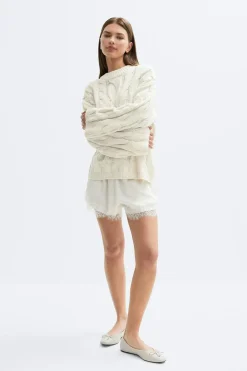Chunky knitted cable sweater