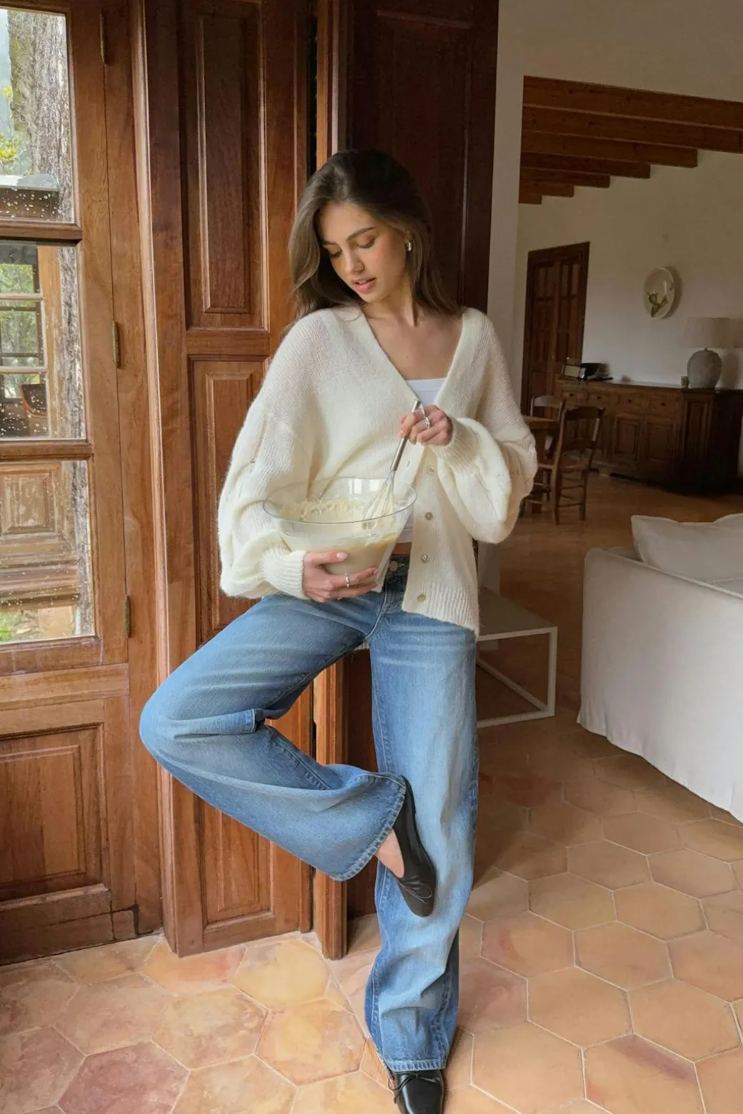 Chunky knitted cardigan