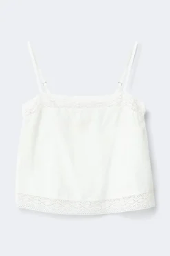 14+ crochet linen blend top