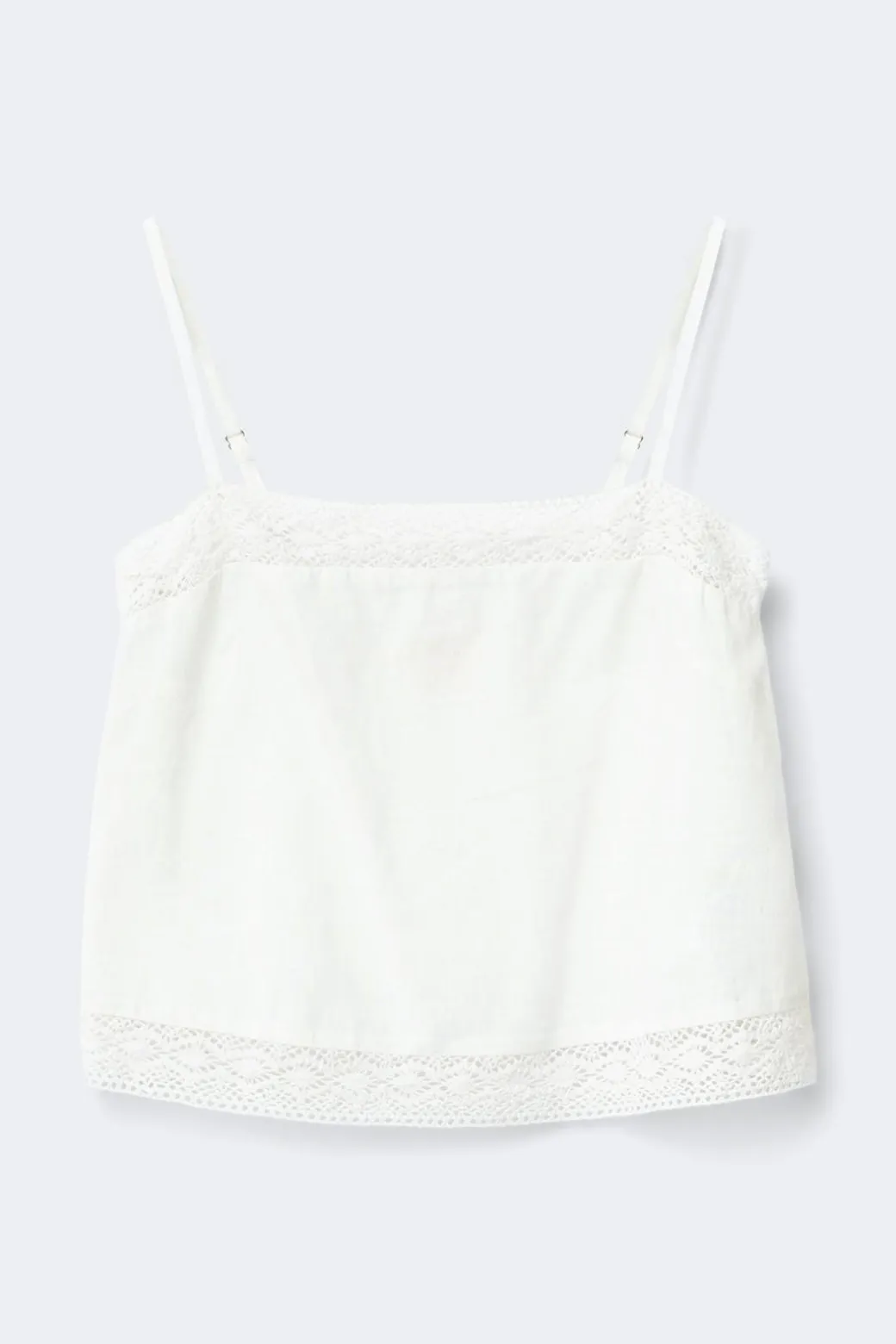 14+ crochet linen blend top