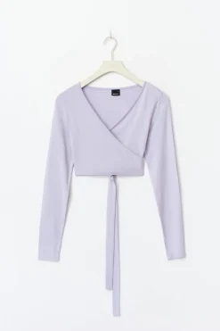 Cropped yoga wrap cardigan
