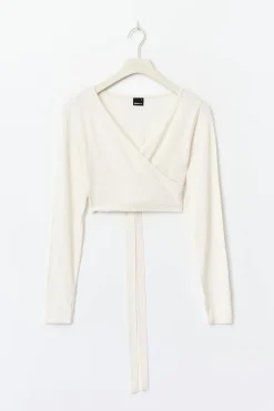 Cropped yoga wrap cardigan