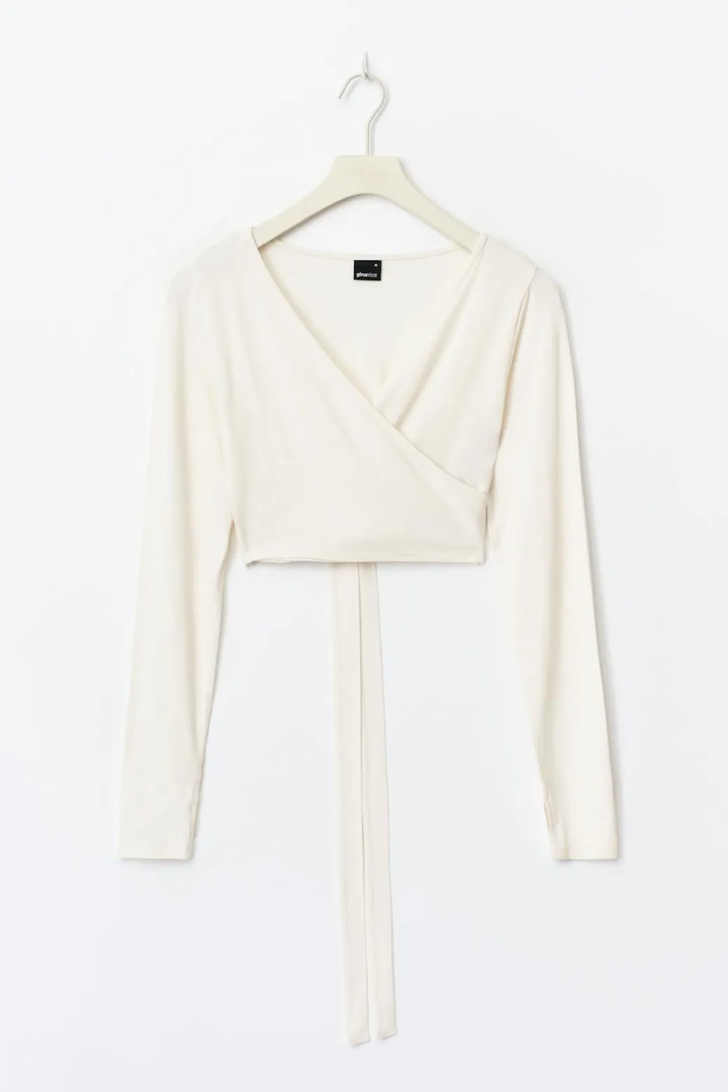 Cropped yoga wrap cardigan