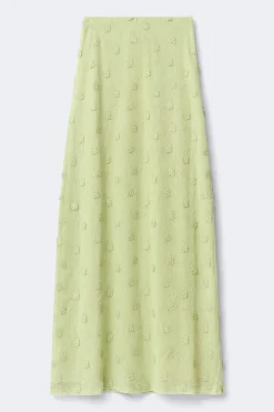 3d floral maxi skirt