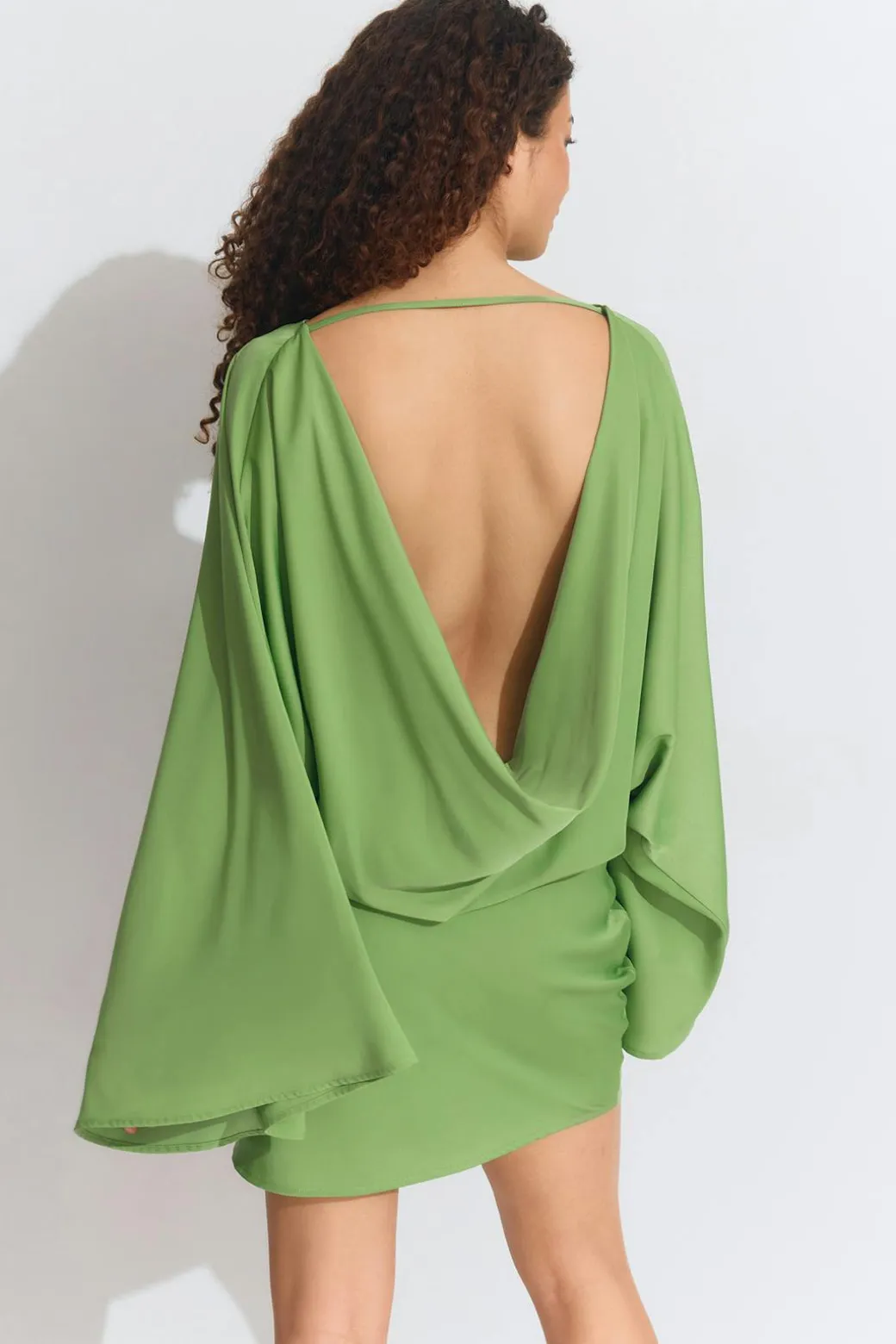 Draped back mini dress