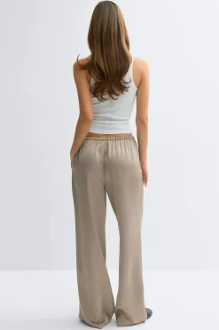Drawstring satin trousers