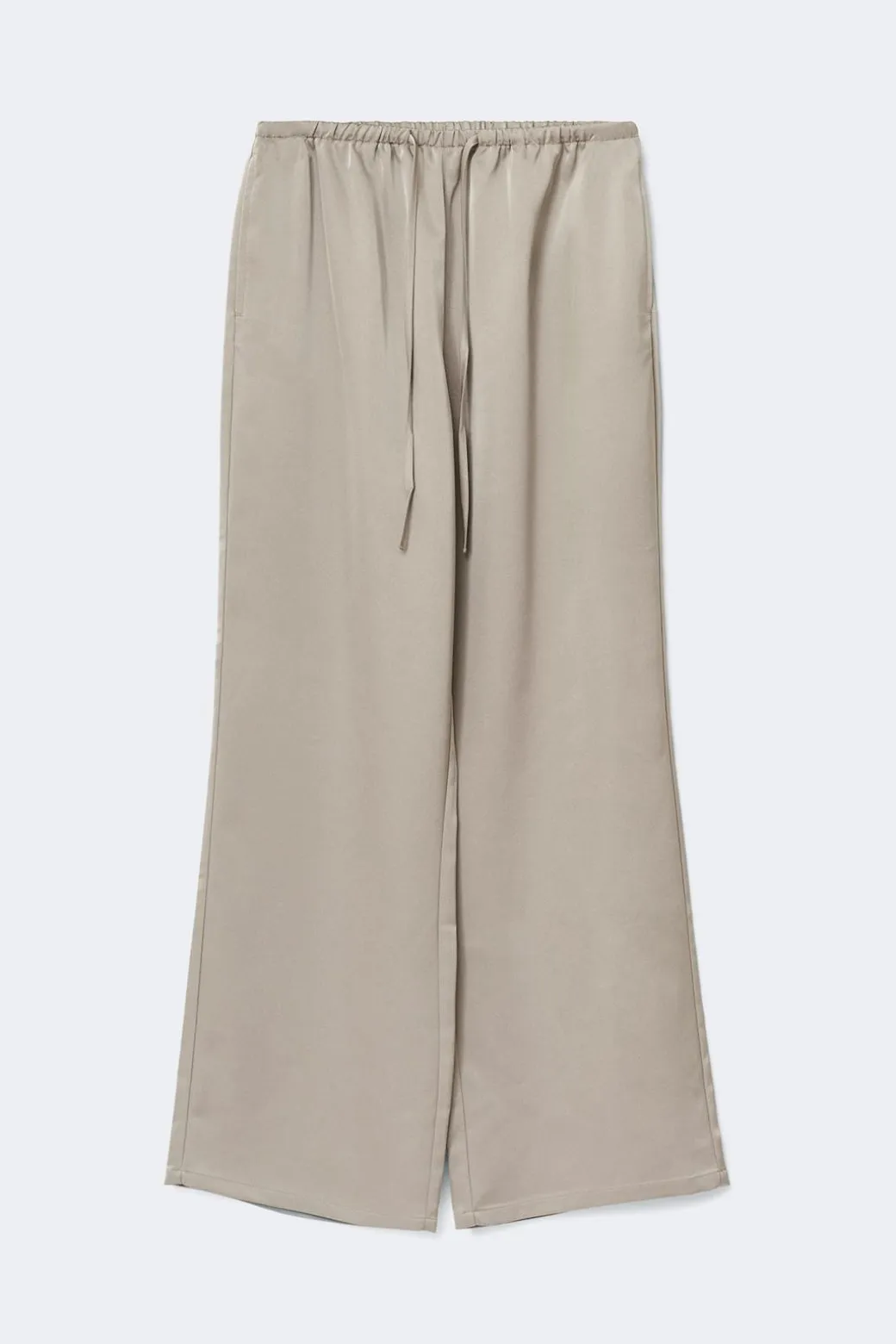 Drawstring satin trousers