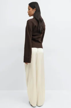 Drawstring satin trousers