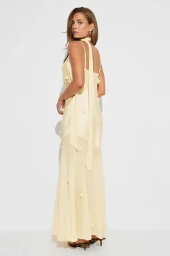 Floral maxi cowlneck dress