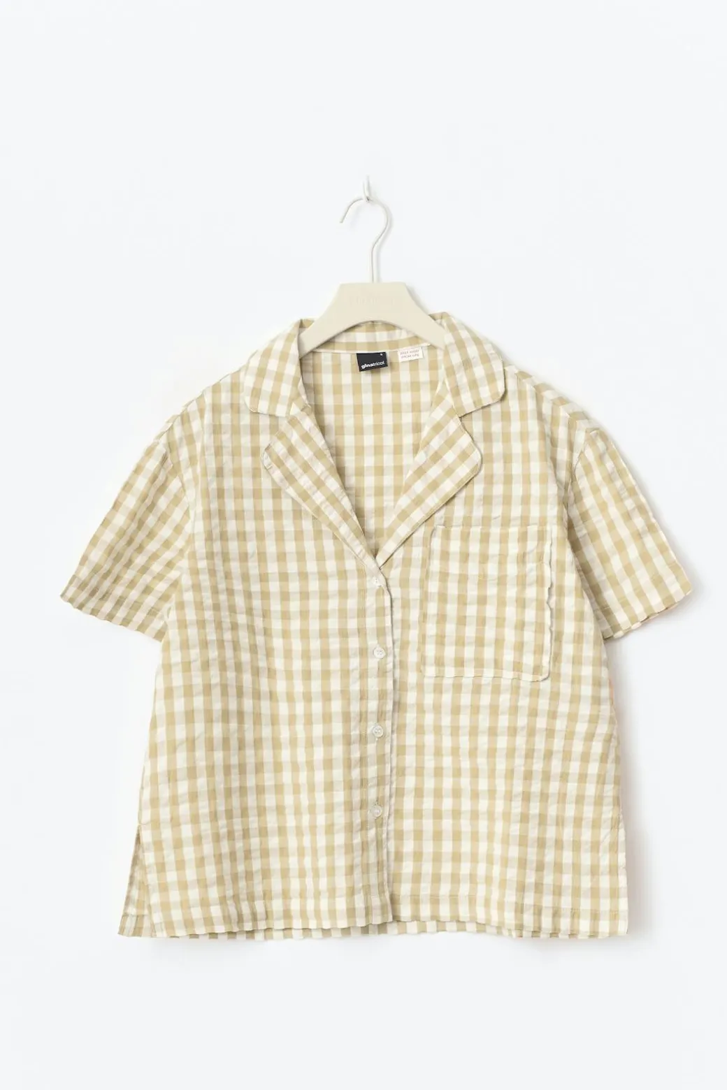 Gingham seersucker shirt