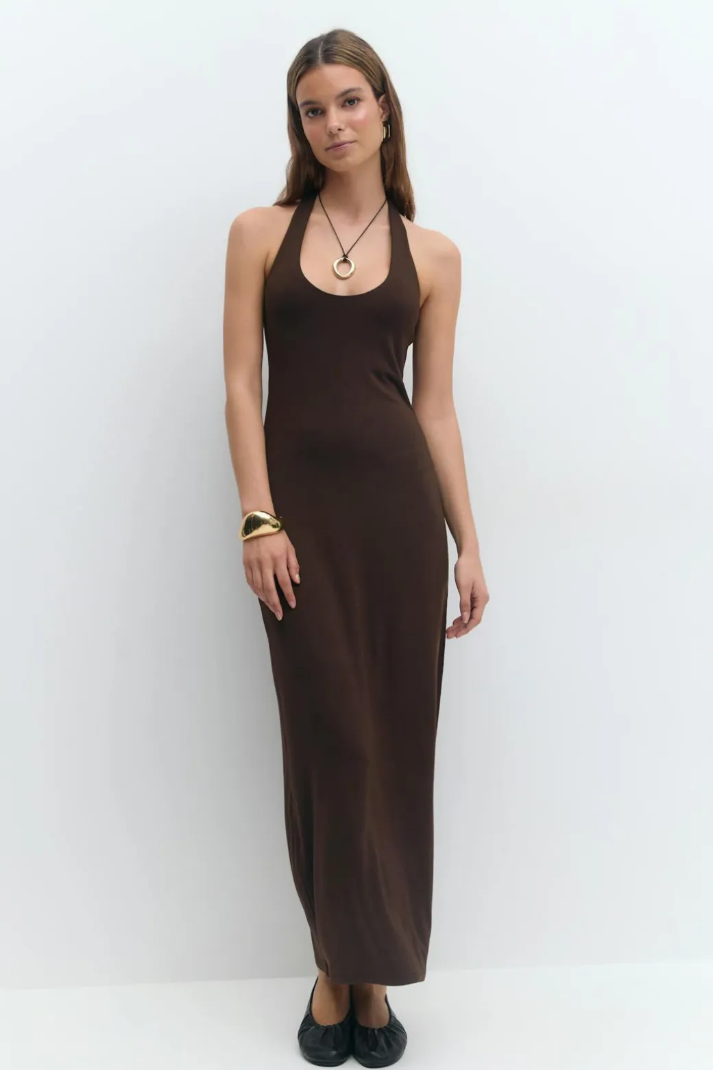 Halterneck midaxi dress
