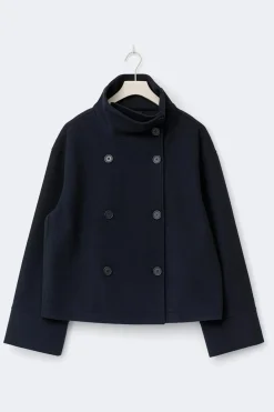 High neck short felt jacket