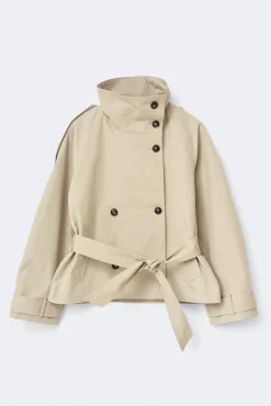 High neck trench jacket