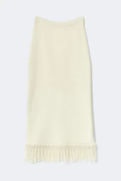 Knitted fringe skirt