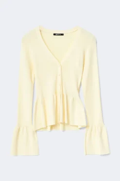 Knitted peplum cardigan