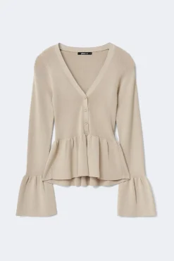 Knitted peplum cardigan
