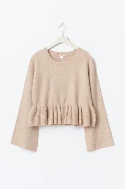 14+ knitted peplum sweater