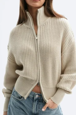 Knitted zip cardigan