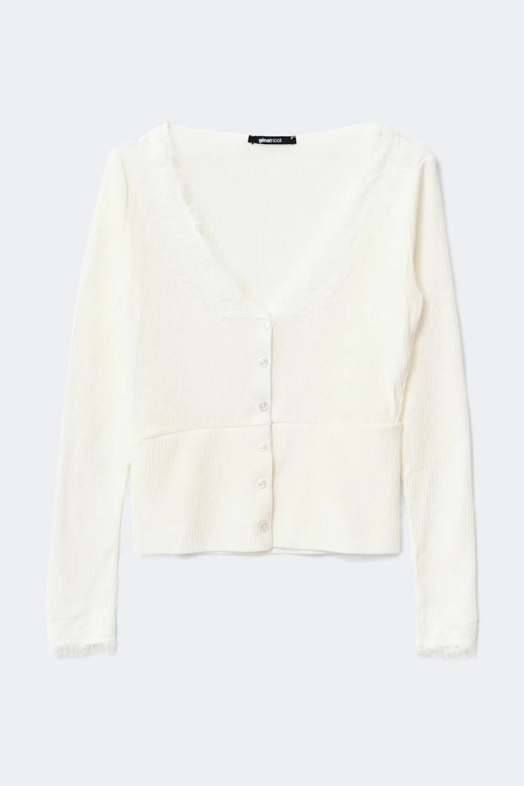 Lace detail button top