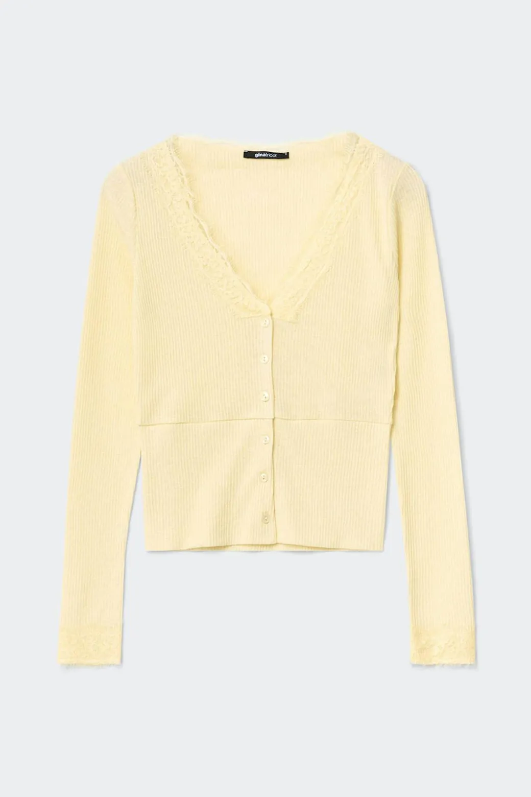 Lace detail button top