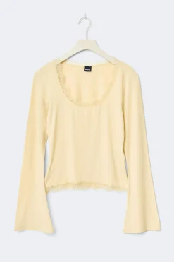Lace detail scoop neck top