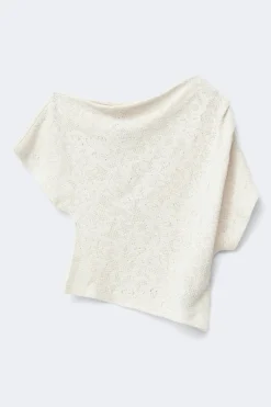 Lace dropped shoulder top