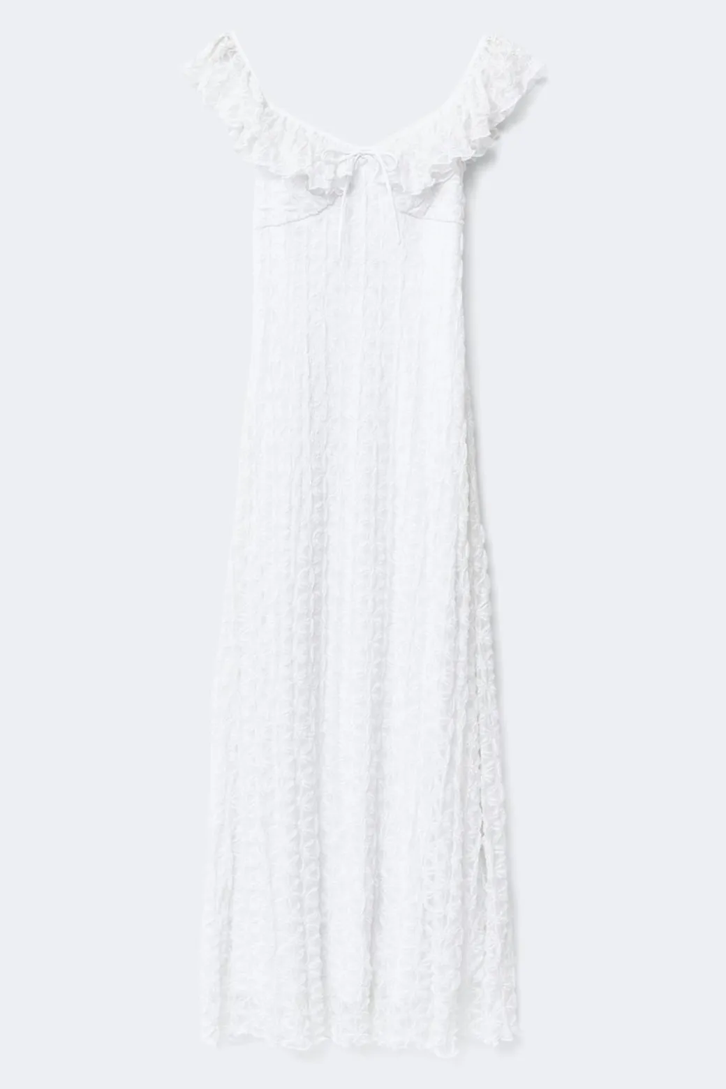 Lace frill maxi dress