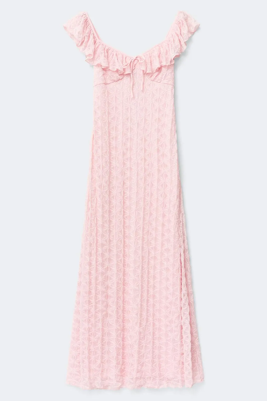 Lace frill maxi dress