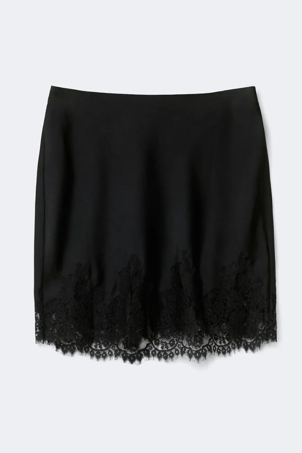 Lace satin mini skirt
