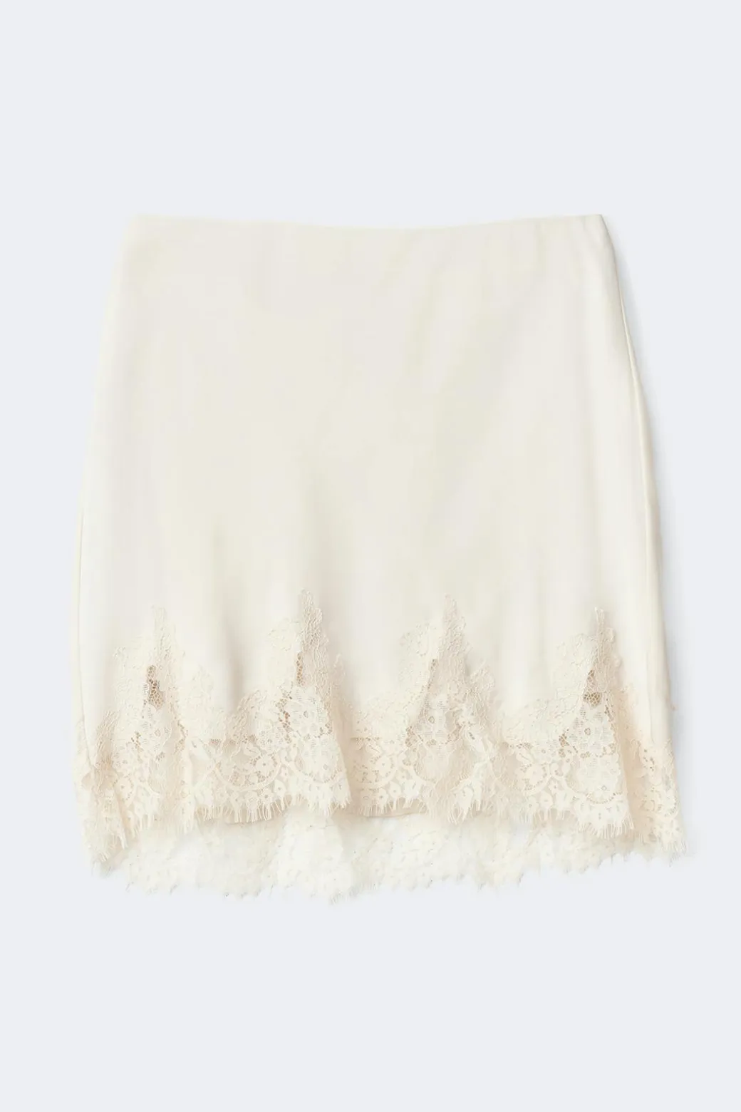 Lace satin mini skirt