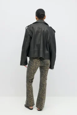 Leopard bootcut jeans