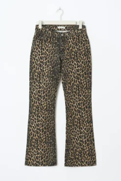 Leopard bootcut jeans