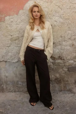 Linen blend trousers