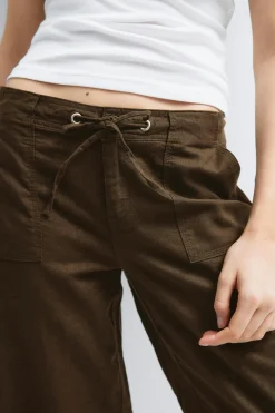 Linen blend trousers