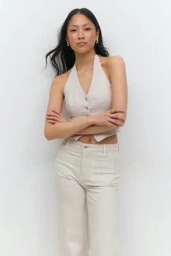 Linen halterneck vest