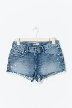 Low denim shorts